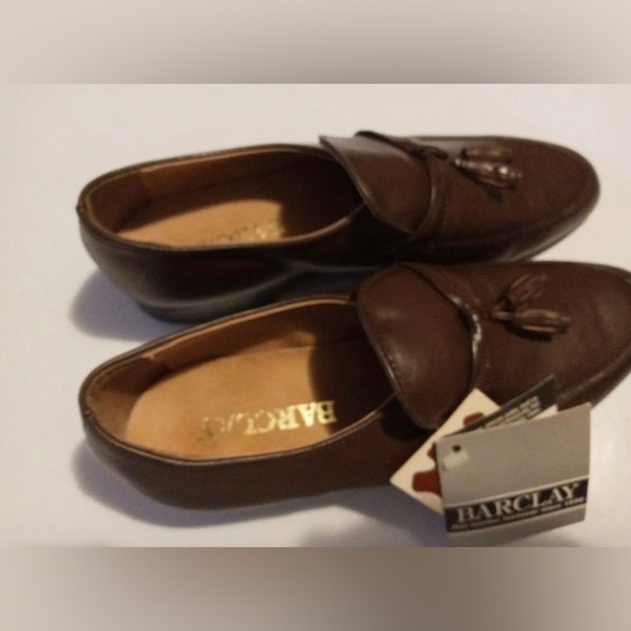 NOS 70s BARCLAY Endicott Johnson Mens 8D Brown Leather Oxford New Dress Shoes - Picture 7 of 12